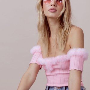 Bon Bon Off the Soulder Crop Top